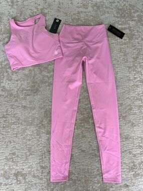 Astoria  Pink Athletic Set - High-Waist Leggings & Crop Top